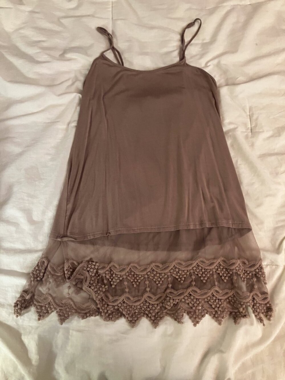 Flowy tank with lace detail